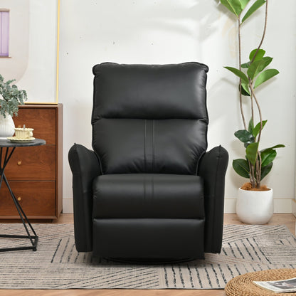 Elegant Black PU Power Swivel Rocker Recliner Chair for Adults with Electric Reclining and 270° Swivel Function - 1st Choice Furniture Direct