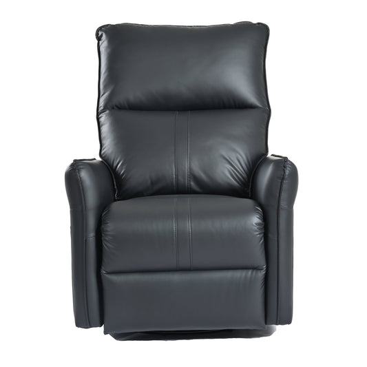Elegant Black PU Power Swivel Rocker Recliner Chair for Adults with Electric Reclining and 270° Swivel Function - 1st Choice Furniture Direct