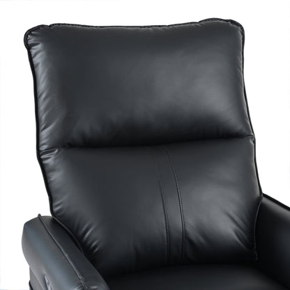 Elegant Black PU Power Swivel Rocker Recliner Chair for Adults with Electric Reclining and 270° Swivel Function - 1st Choice Furniture Direct