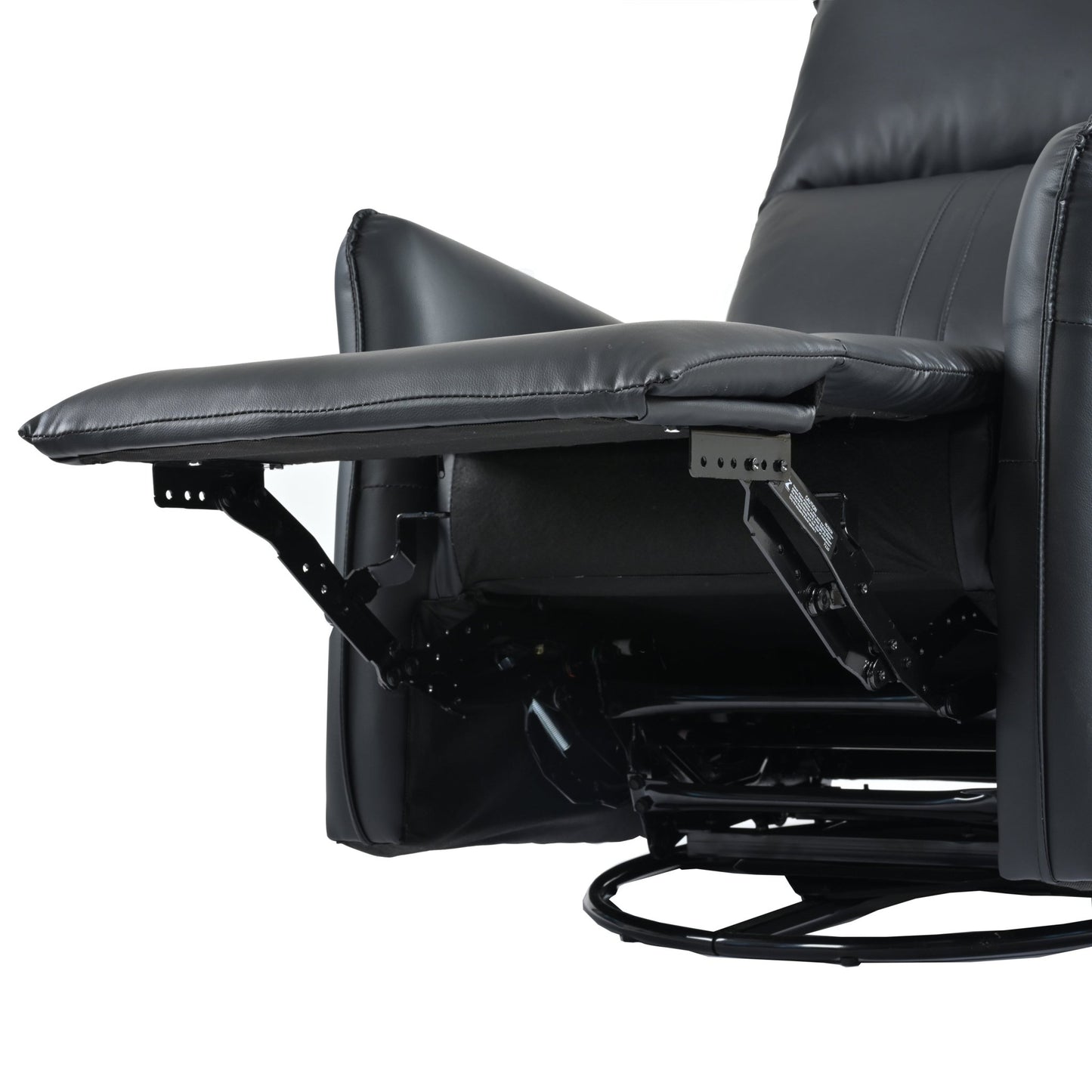 Elegant Black PU Power Swivel Rocker Recliner Chair for Adults with Electric Reclining and 270° Swivel Function - 1st Choice Furniture Direct