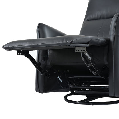 Elegant Black PU Power Swivel Rocker Recliner Chair for Adults with Electric Reclining and 270° Swivel Function - 1st Choice Furniture Direct