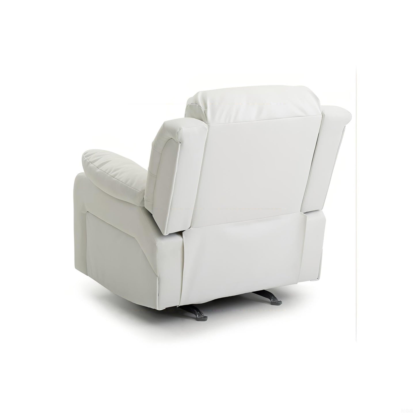 Elegant White Recliner with Padded Arms, Comfort Seating, White PU, 41x38x37 Inches - 1st Choice Furniture Direct