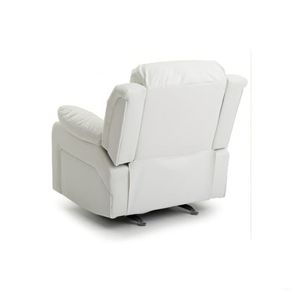Elegant White Recliner with Padded Arms, Comfort Seating, White PU, 41x38x37 Inches - 1st Choice Furniture Direct