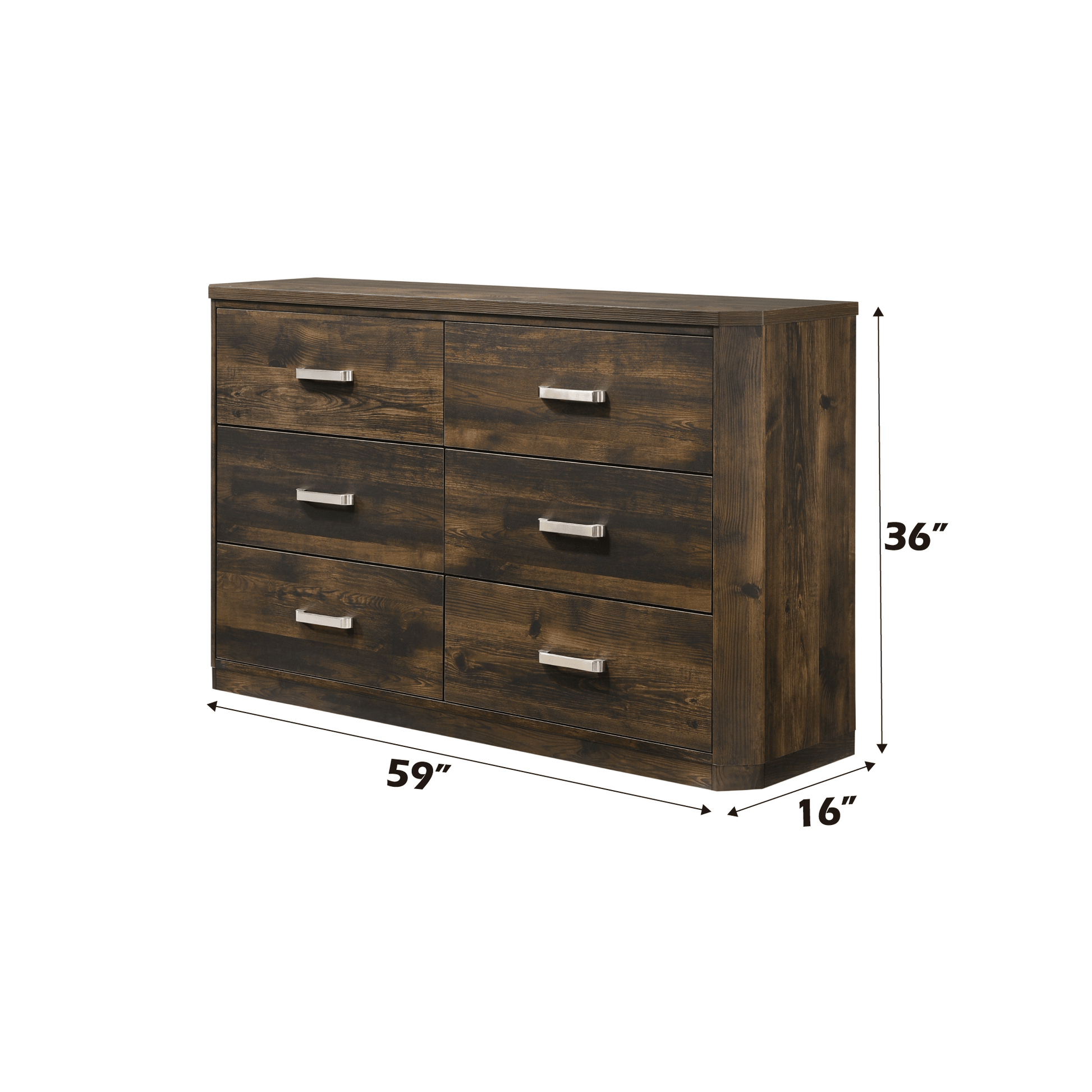 Elettra Rustic Walnut Finish Dresser - 1st Choice Furniture Direct