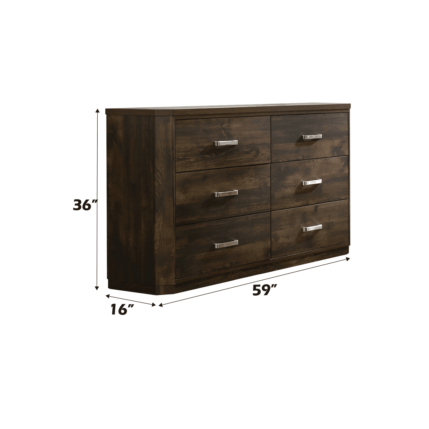 Elettra Rustic Walnut Finish Dresser - 1st Choice Furniture Direct