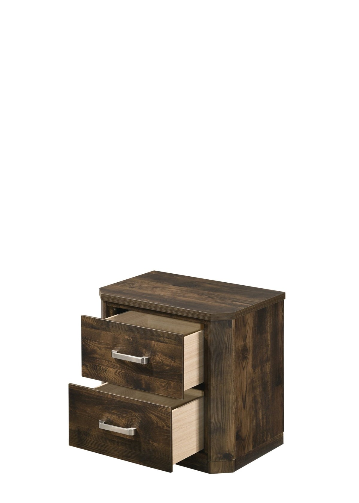 Elettra Rustic Walnut Finish Nightstand - 1st Choice Furniture Direct