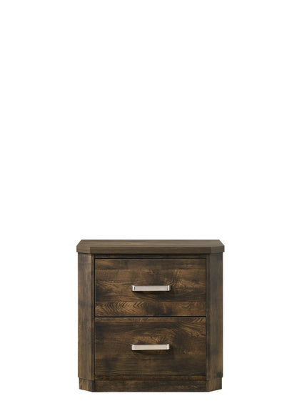 Elettra Rustic Walnut Finish Nightstand - 1st Choice Furniture Direct