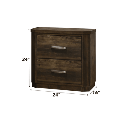 Elettra Rustic Walnut Finish Nightstand - 1st Choice Furniture Direct