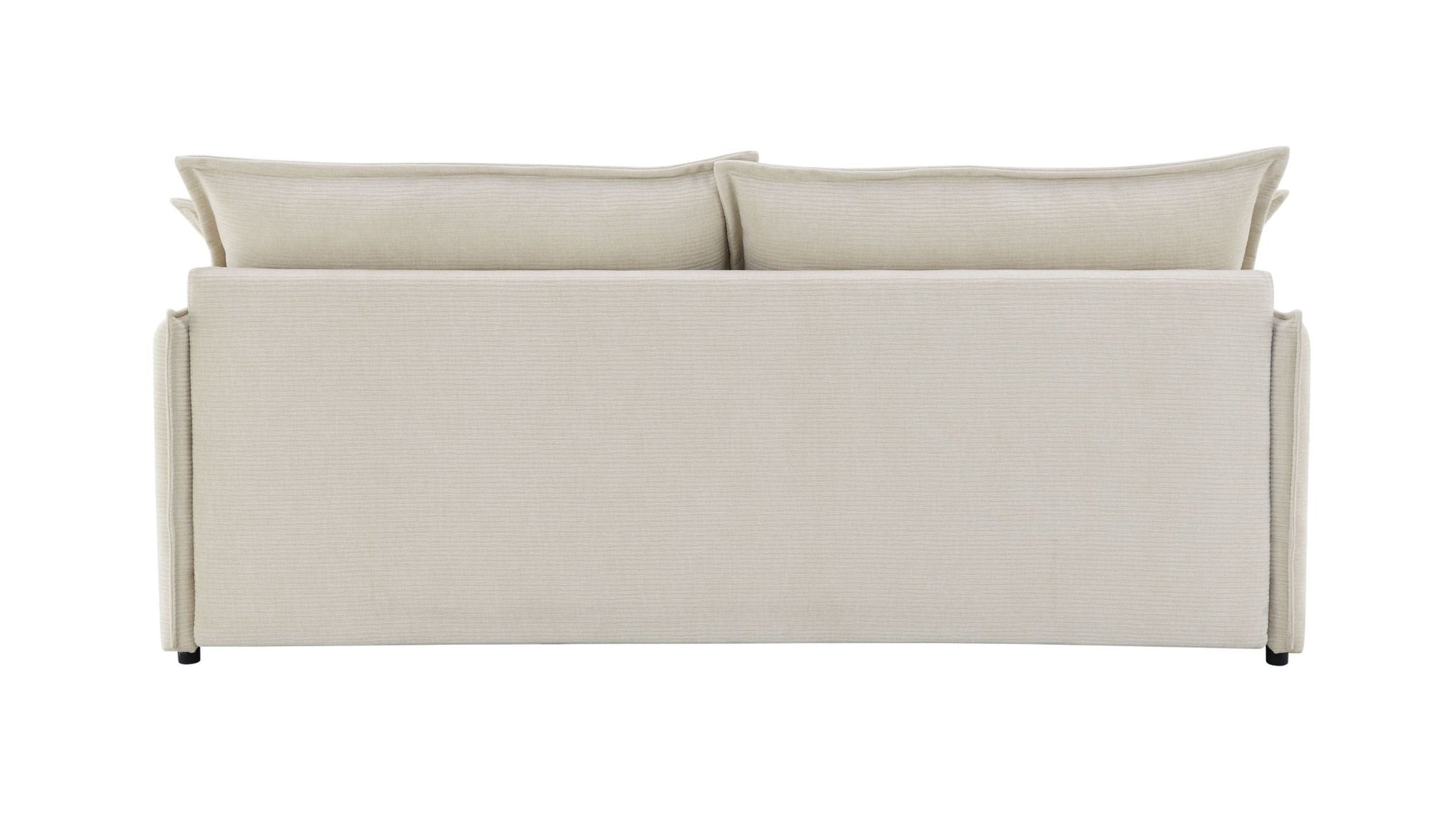 Elisea Beige Fabric Sleeper Sectional Sofa w/ 2 Toss Pillows - 1st Choice Furniture Direct