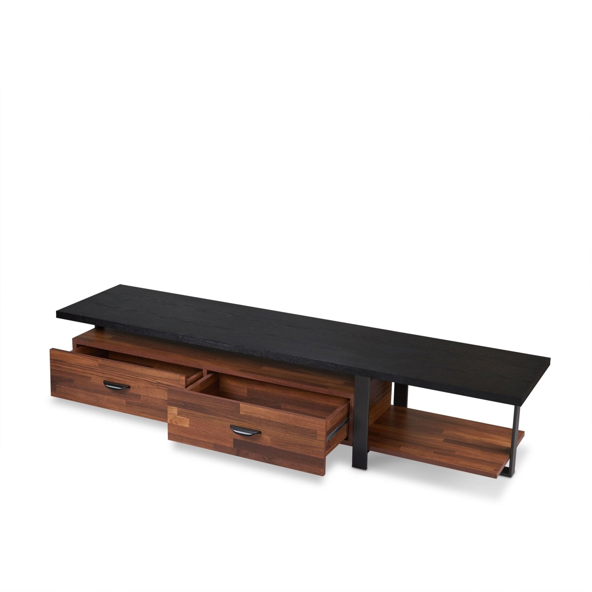 Elling Walnut & Black Finish TV Stand - 1st Choice Furniture Direct