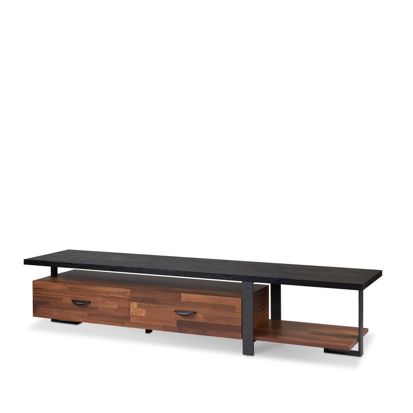 Elling Walnut & Black Finish TV Stand - 1st Choice Furniture Direct
