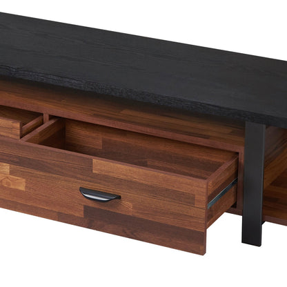 Elling Walnut & Black Finish TV Stand - 1st Choice Furniture Direct