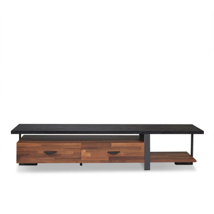 Elling Walnut & Black Finish TV Stand - 1st Choice Furniture Direct