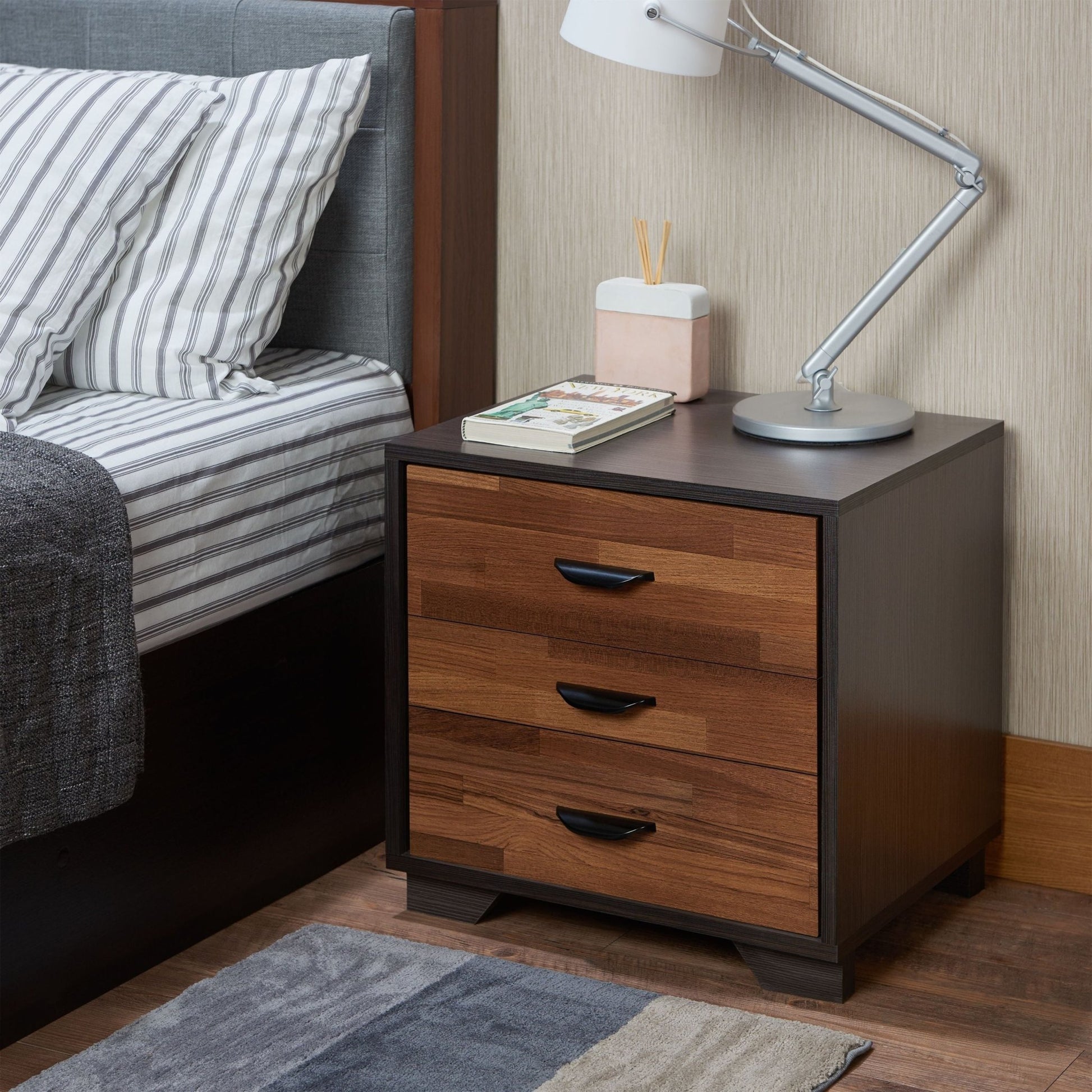 Eloy Walnut & Espresso Finish Accent Table - 1st Choice Furniture Direct