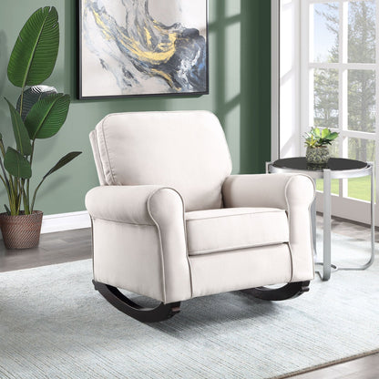 Elvin Beige Fabric Rocking Chair - 1st Choice Furniture Direct