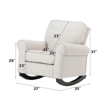 Elvin Beige Fabric Rocking Chair - 1st Choice Furniture Direct