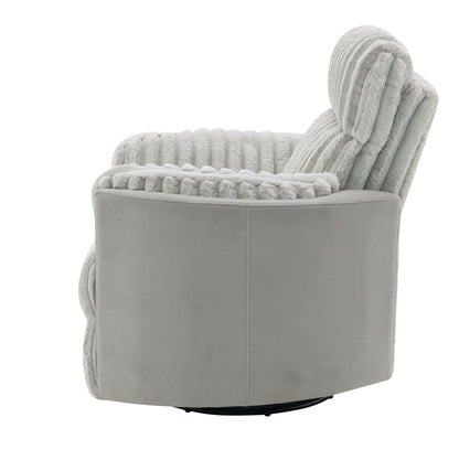 Emee Gray Corduroy Glider Recliner w/ Swivel - 1st Choice Furniture Direct