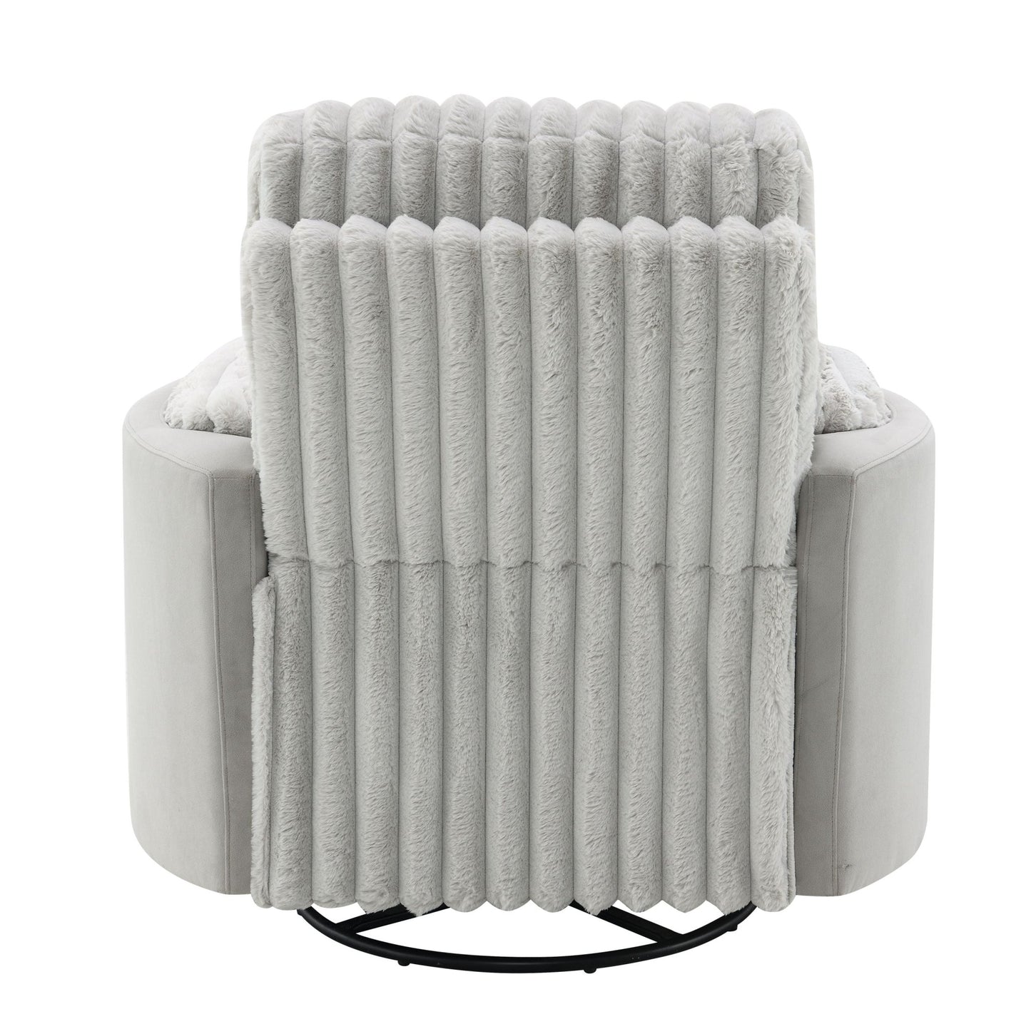 Emee Gray Corduroy Glider Recliner w/ Swivel - 1st Choice Furniture Direct