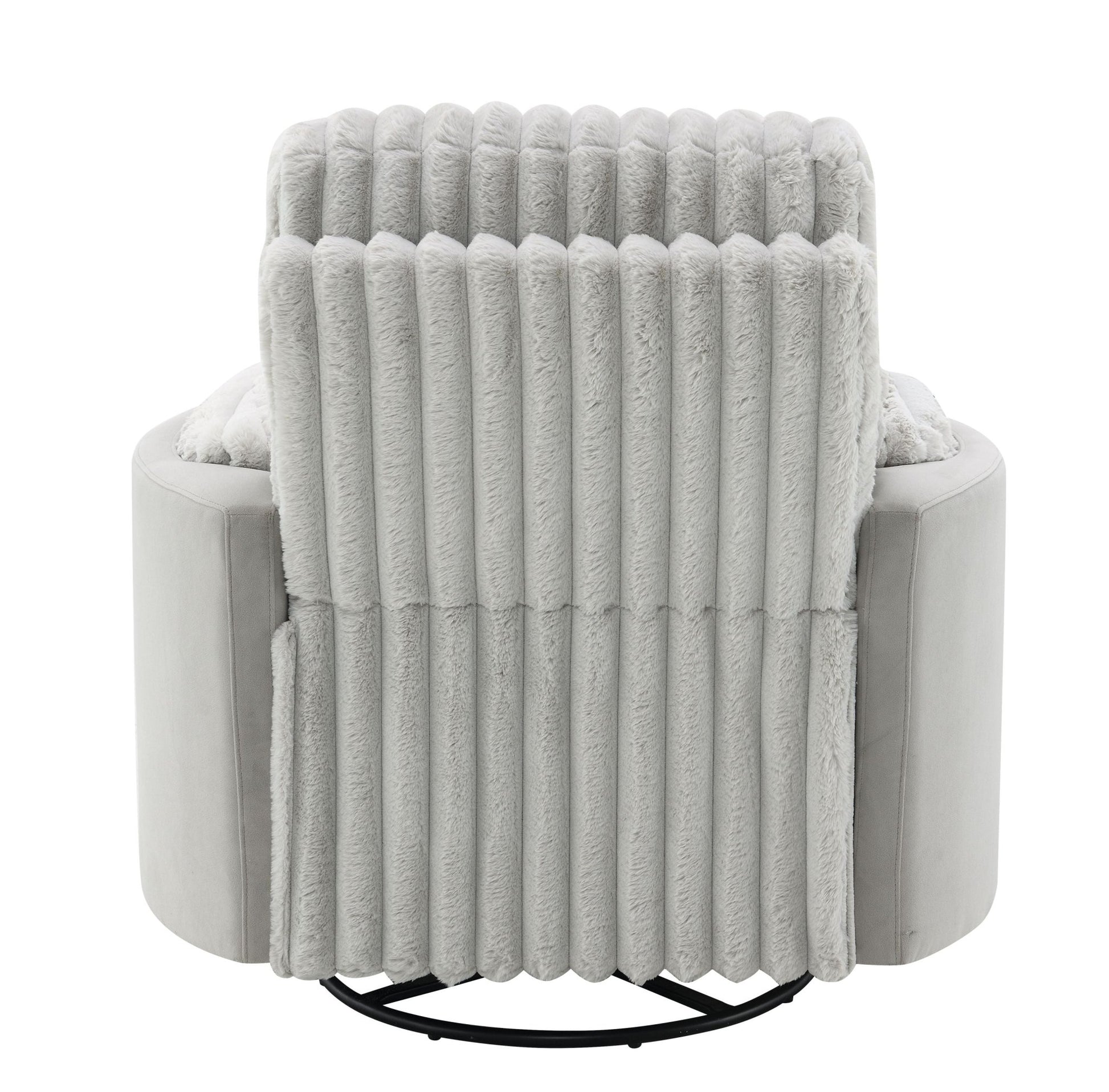 Emee Gray Corduroy Glider Recliner w/ Swivel - 1st Choice Furniture Direct