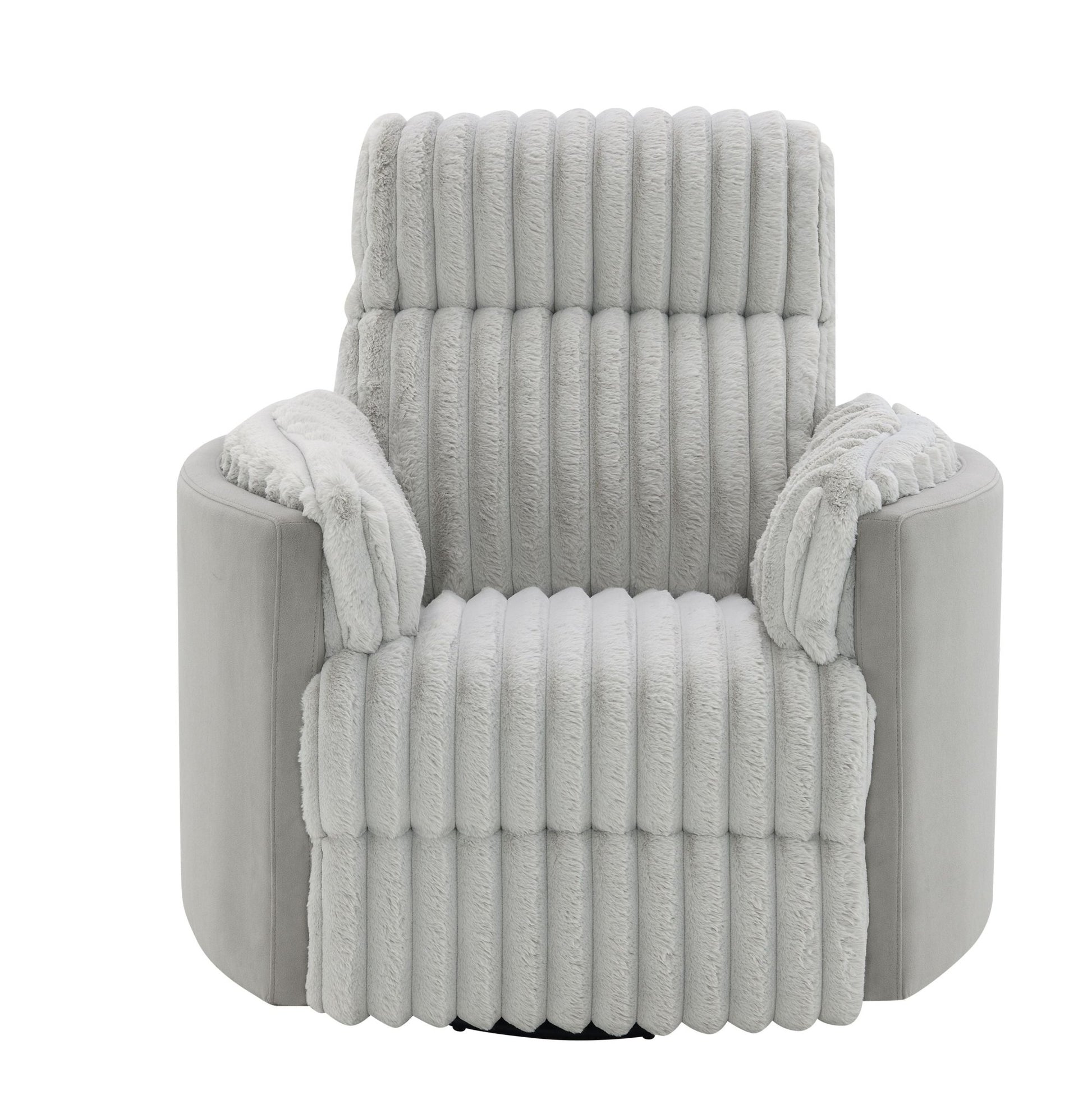 Emee Gray Corduroy Glider Recliner w/ Swivel - 1st Choice Furniture Direct