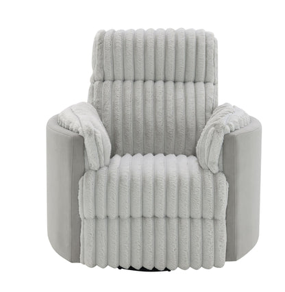 Emee Gray Corduroy Glider Recliner w/ Swivel - 1st Choice Furniture Direct