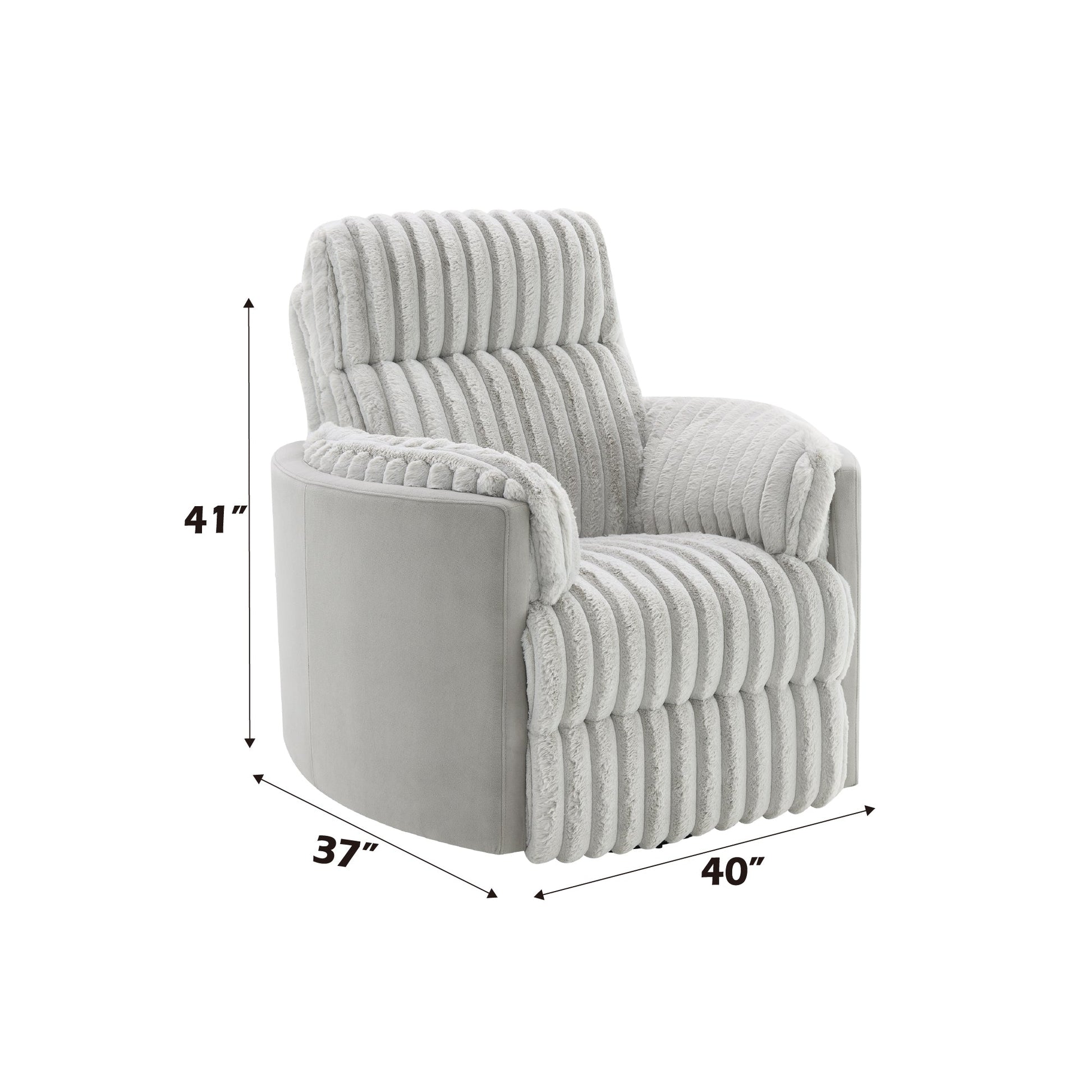 Emee Gray Corduroy Glider Recliner w/ Swivel - 1st Choice Furniture Direct