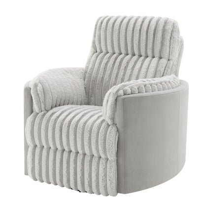 Emee Gray Corduroy Glider Recliner w/ Swivel - 1st Choice Furniture Direct