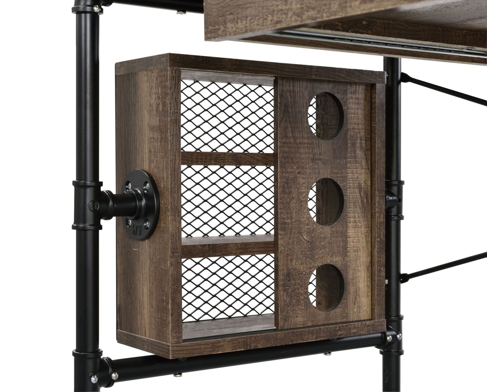 Endang Weathered Oak & Black Finish Writing Desk - 1st Choice Furniture Direct