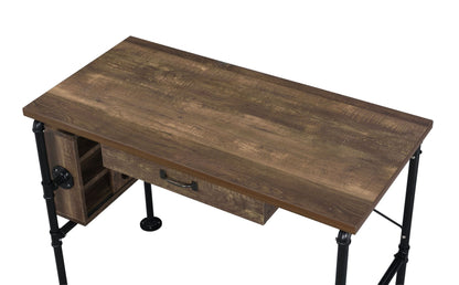 Endang Weathered Oak & Black Finish Writing Desk - 1st Choice Furniture Direct