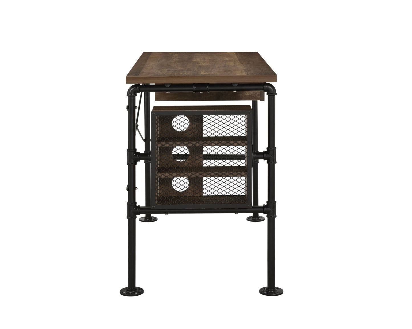 Endang Weathered Oak & Black Finish Writing Desk - 1st Choice Furniture Direct