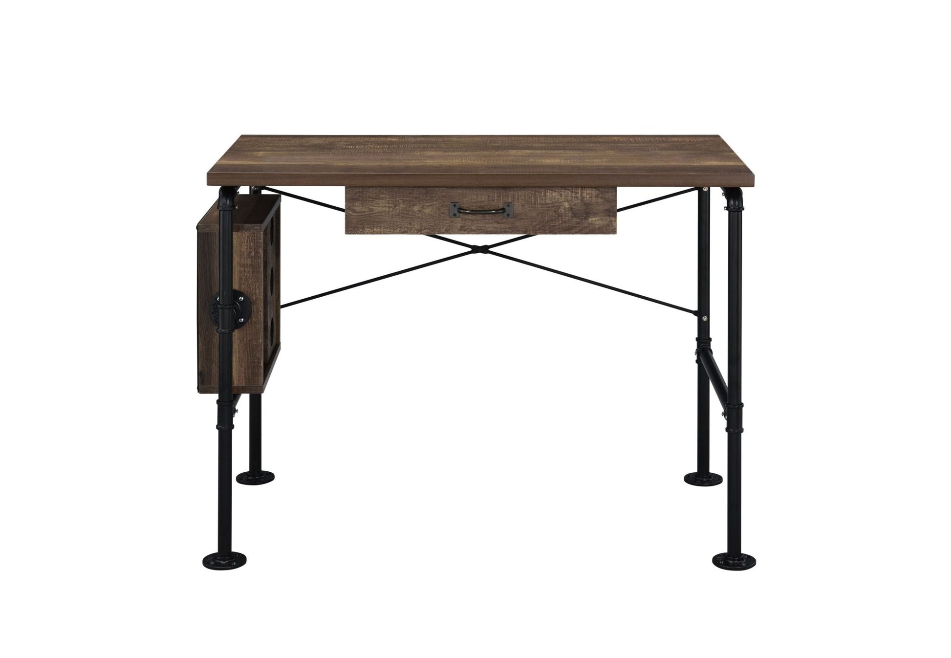 Endang Weathered Oak & Black Finish Writing Desk - 1st Choice Furniture Direct