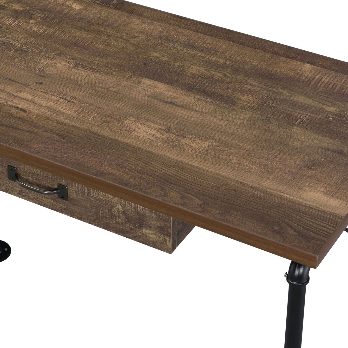 Endang Weathered Oak & Black Finish Writing Desk - 1st Choice Furniture Direct