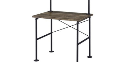 Ensata Rustic Oak & Black Finish Writing Desk - 1st Choice Furniture Direct
