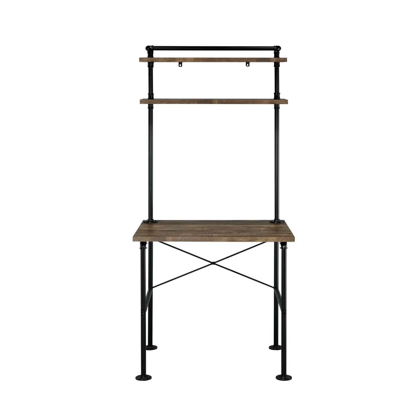 Ensata Rustic Oak & Black Finish Writing Desk - 1st Choice Furniture Direct