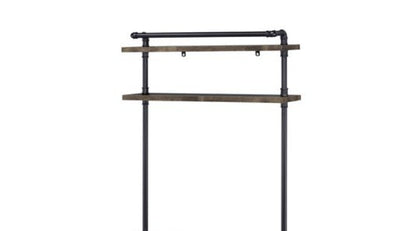 Ensata Rustic Oak & Black Finish Writing Desk - 1st Choice Furniture Direct