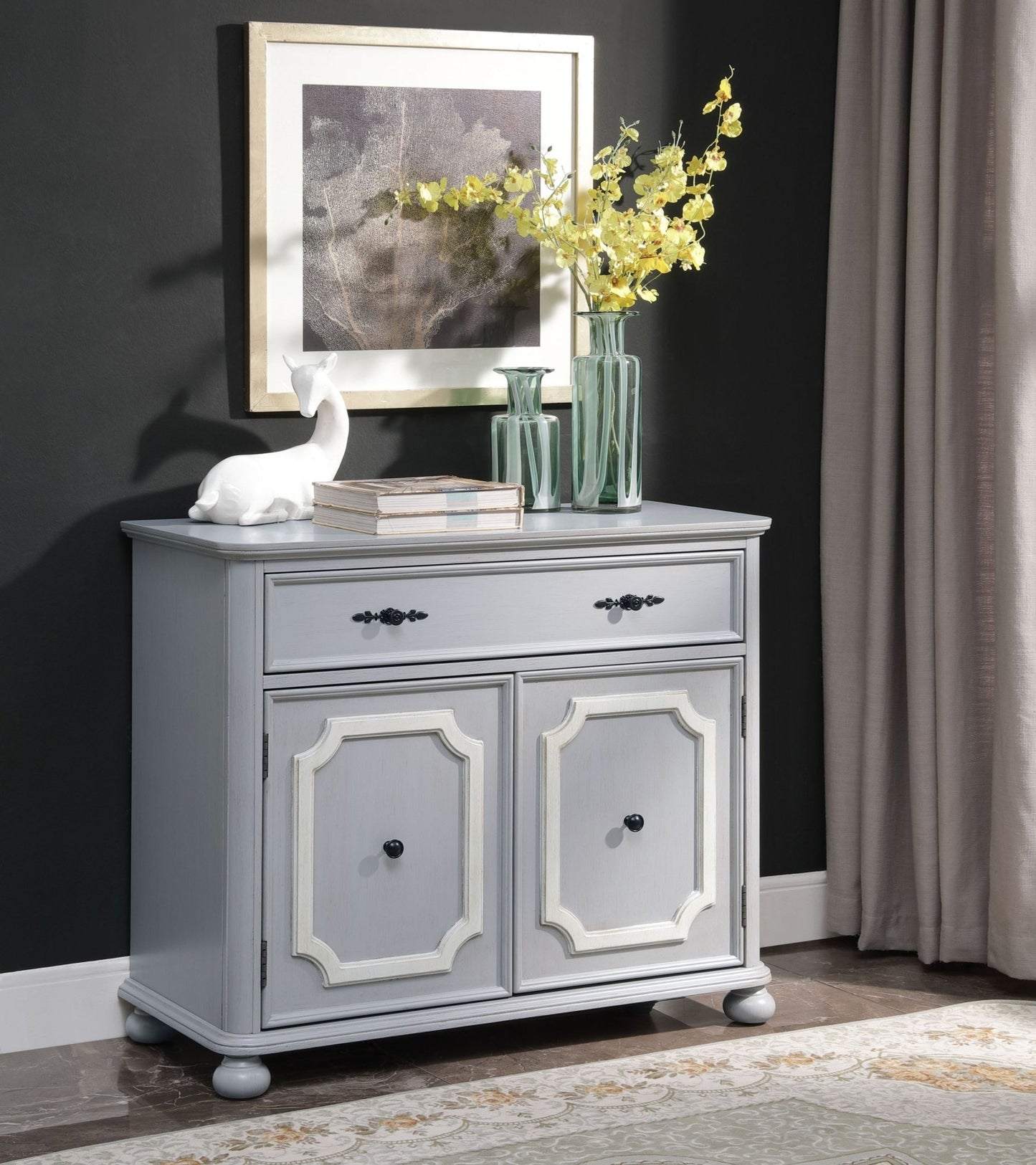 Enyin Gray Finish Cabinet - 1st Choice Furniture Direct