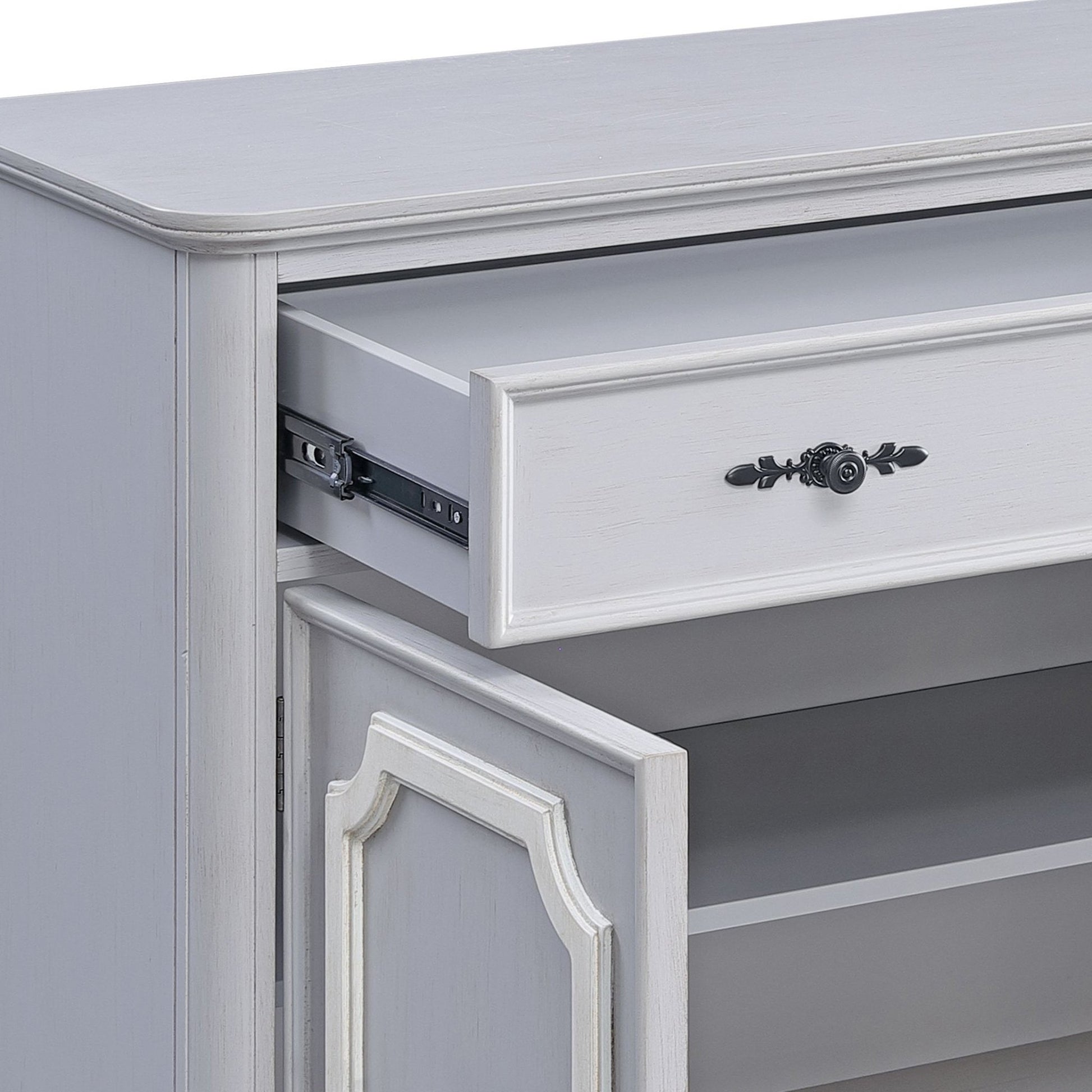 Enyin Gray Finish Cabinet - 1st Choice Furniture Direct