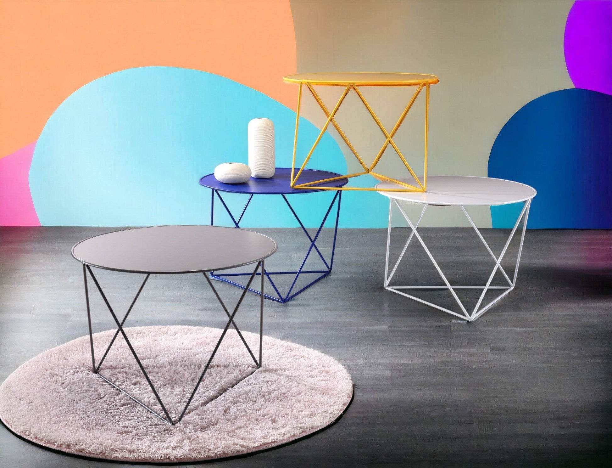 Epidia White color Display & Utility Accent Table - 1st Choice Furniture Direct