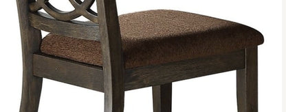 Espresso Dining Chair with Open Oval Back Design - 1st Choice Furniture Direct