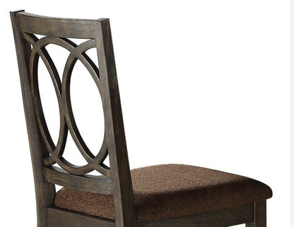 Espresso Dining Chair with Open Oval Back Design - 1st Choice Furniture Direct