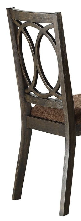 Espresso Dining Chair with Open Oval Back Design - 1st Choice Furniture Direct