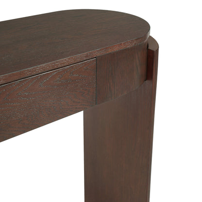 Espresso Entryway Console Table with Drawers | Fluted Sofa Table - 1st Choice Furniture Direct