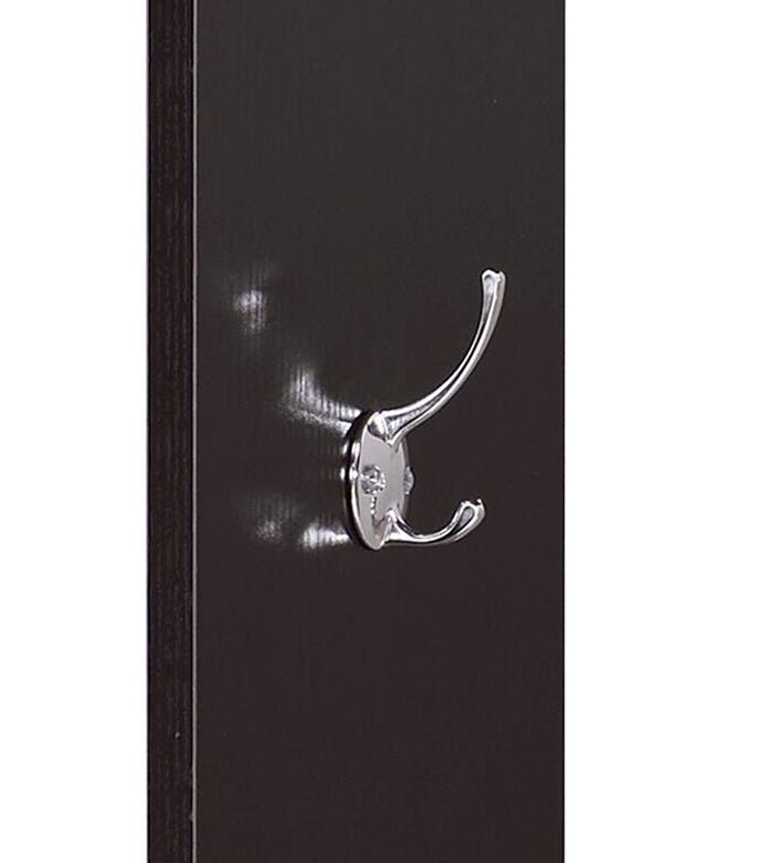 Espresso Hall Tree with Mirror, Hanging Rod and Storage - 1st Choice Furniture Direct
