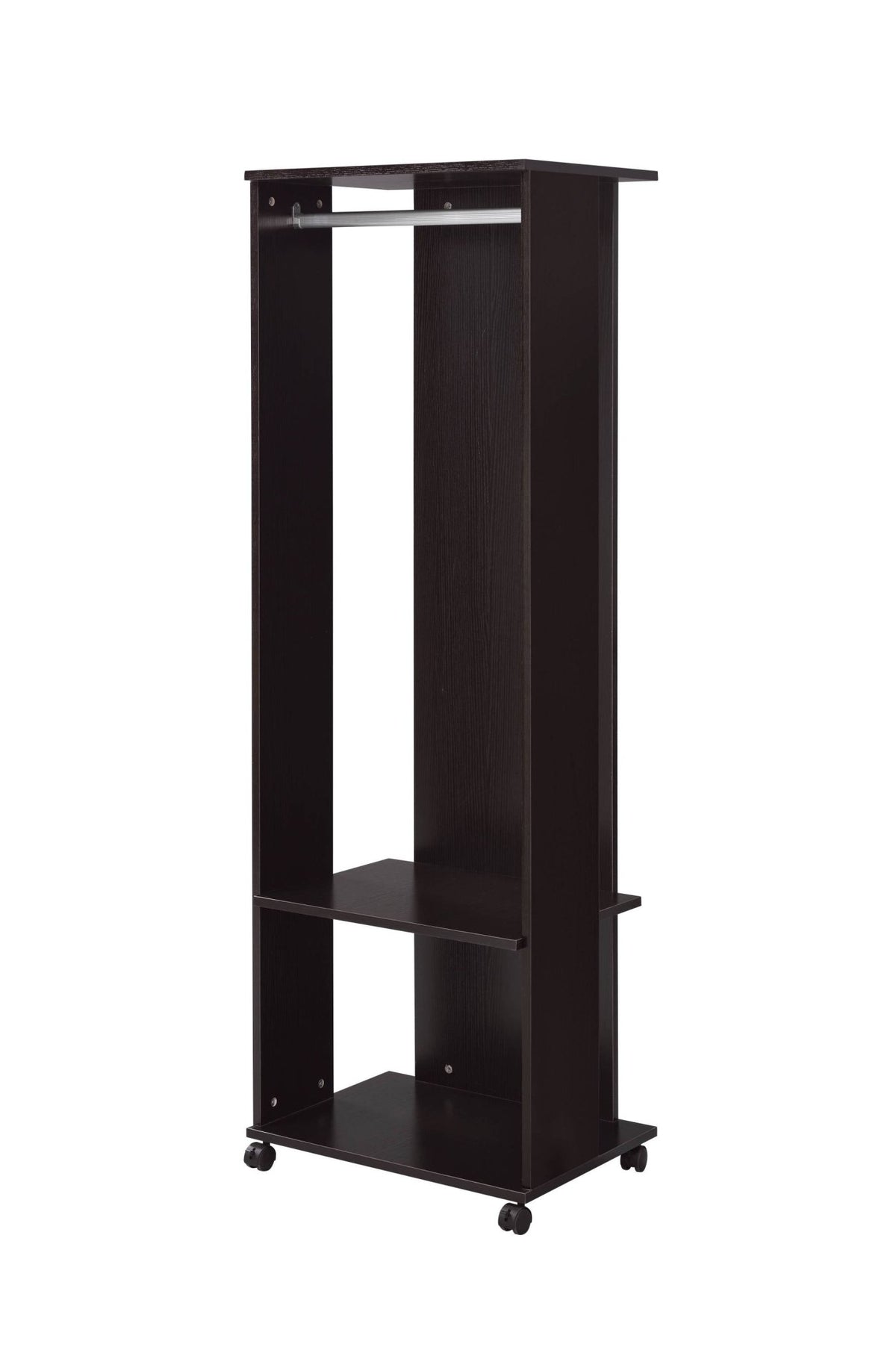 Espresso Hall Tree with Mirror, Hanging Rod and Storage - 1st Choice Furniture Direct