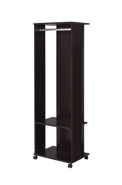 Espresso Hall Tree with Mirror, Hanging Rod and Storage - 1st Choice Furniture Direct