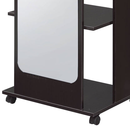 Espresso Hall Tree with Mirror, Hanging Rod and Storage - 1st Choice Furniture Direct