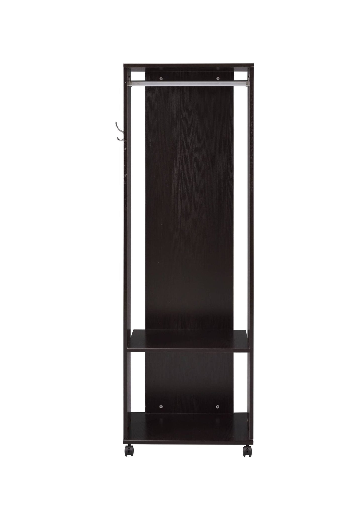 Espresso Hall Tree with Mirror, Hanging Rod and Storage - 1st Choice Furniture Direct
