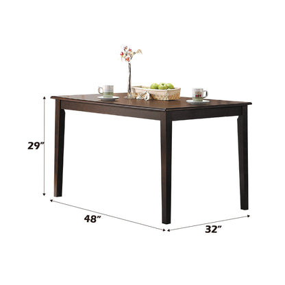 Espresso Rectangular Wood Dining Table with Tapered Legs - 1st Choice Furniture Direct