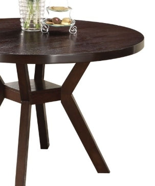 Espresso Round Dining Table with Storage Shelf - 1st Choice Furniture Direct