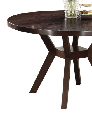 Espresso Round Dining Table with Storage Shelf - 1st Choice Furniture Direct